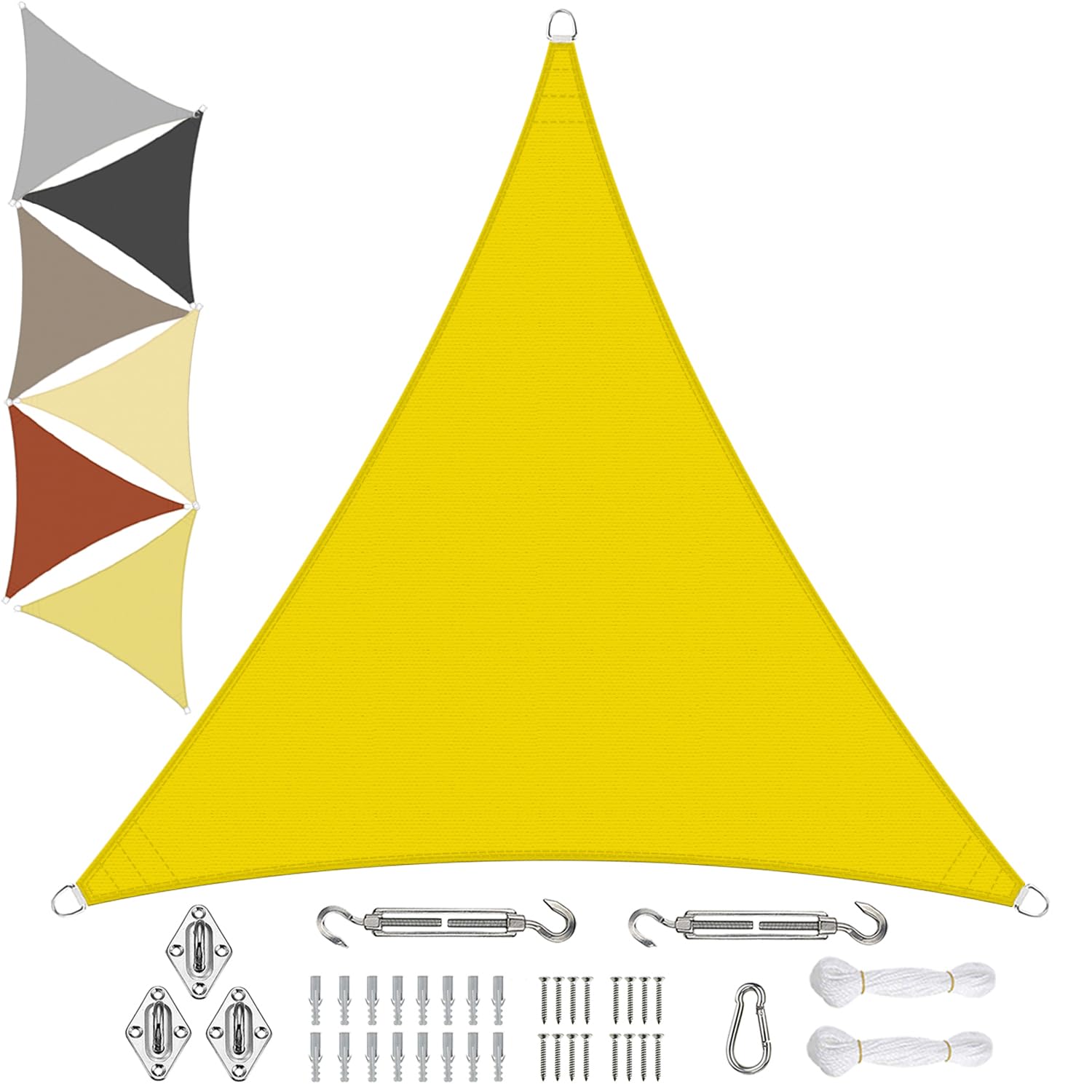 Sichtschutz Awning Canopy 3.6x3.6x3.6M, Shade Awning Canopy, 90% UV Block, With Fixing Kit, for Backyard Garden - yellow — image 1
