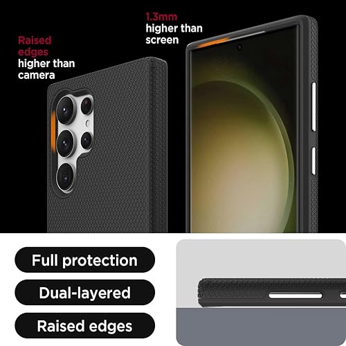 Miniatura 3 de Miimall Funda delgada para Samsung Galaxy S24 Ultra mate, doble capa de policarbonato resistente y TPU 10 pies militares a prueba de caídas