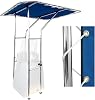 Boat T-Top For Center Console, Bimini Tops With 1 Aluminum Tube, Economic Fishing Boat Tower Canopy, Centre Adjustable Down Shade Roof