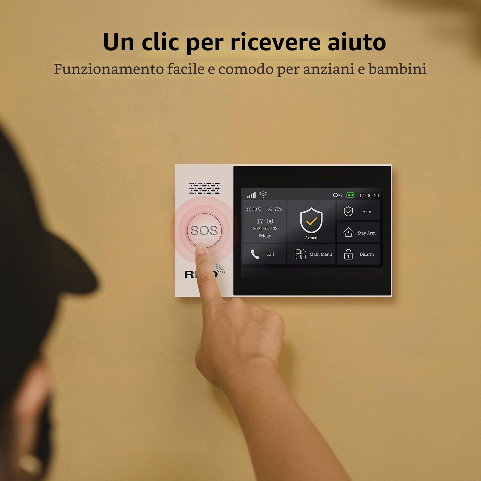 XNY 4.3'' Schermo Tattile Completo Allarme Casa Senza Fili con Telecamera, Allarme Casa 4G/WiFi, Antifurto Casa Wireless con APP, Sirena Esterna, Sensore di movimento, Sensore Porta, Telecomando