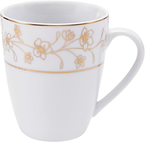 Miniatura 9 de Mikasa Juego de vajilla floral de 32 piezas, color dorado metálico, servicio para 8, color blanco