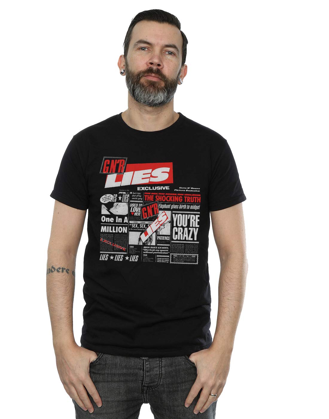Guns N' Roses Men's GNR Lies T-Shirt Medium Black