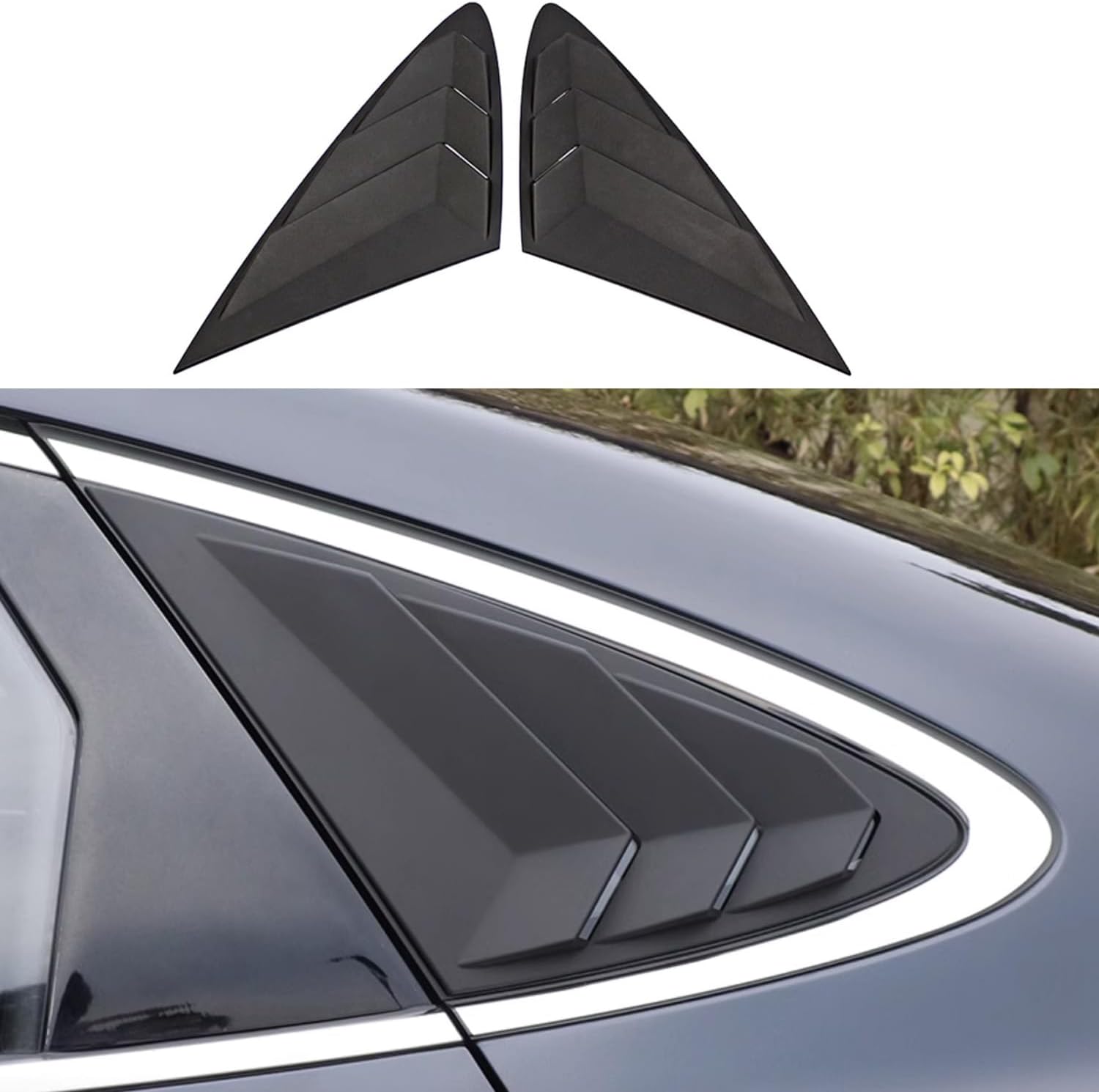 Rifoda for Sonata Window Louvers Air Vent Scoop Shades Cover Blinds Fit for Hyundai Sonata 2015 2016 2017 2018 2019 Rear Side Window Louvers Decoration Trims ABS Material 2PCS (Carbon Fiber)