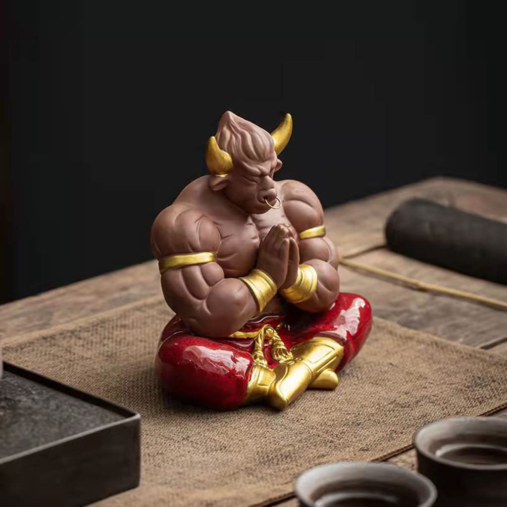 牛魔王 オフィス ホームルーム 入口玄関 茶台 装飾品 工芸品 置物 Amazon.co.jp: 牛魔王 きゅうまおう 座禅 瞑想 悪魔 妖怪 西遊記 置物