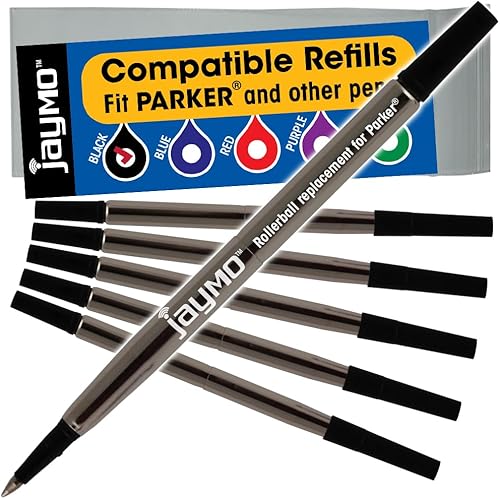 Miniatura 9 de Jaymo Repuesto para Parker Quink 1950324  Medidas 4.56 in  116 mm de largo  Recambio de bolígrafo roller  6 azul