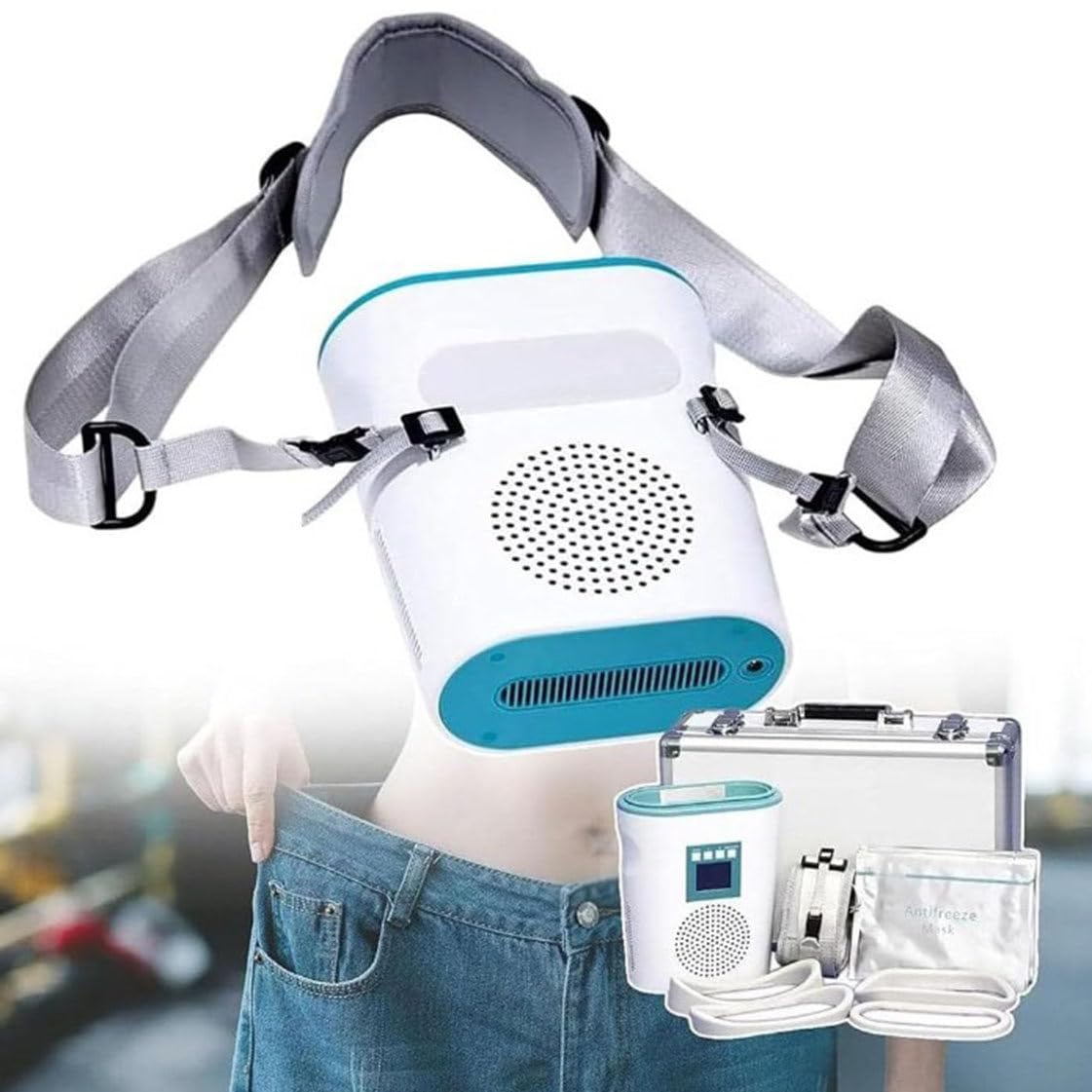 Mini máquina de Adelgazamiento por criolipólisis Cool Sculpting 3 en 1, máquina portátil de cavitación RF para Adelgazar el Cuerpo, pérdida de Grasa y Peso, Uso doméstico