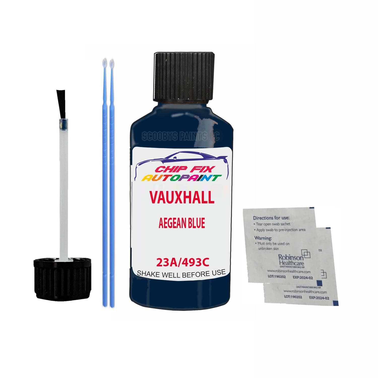 Scoobys Paints Back In The Mix Aegean Blue Touch Up Paint For Opel/Vauxhall Mokka X 23A 2017-2020 30Ml Bottle Brush Scratch Stone Chip Repair Pen