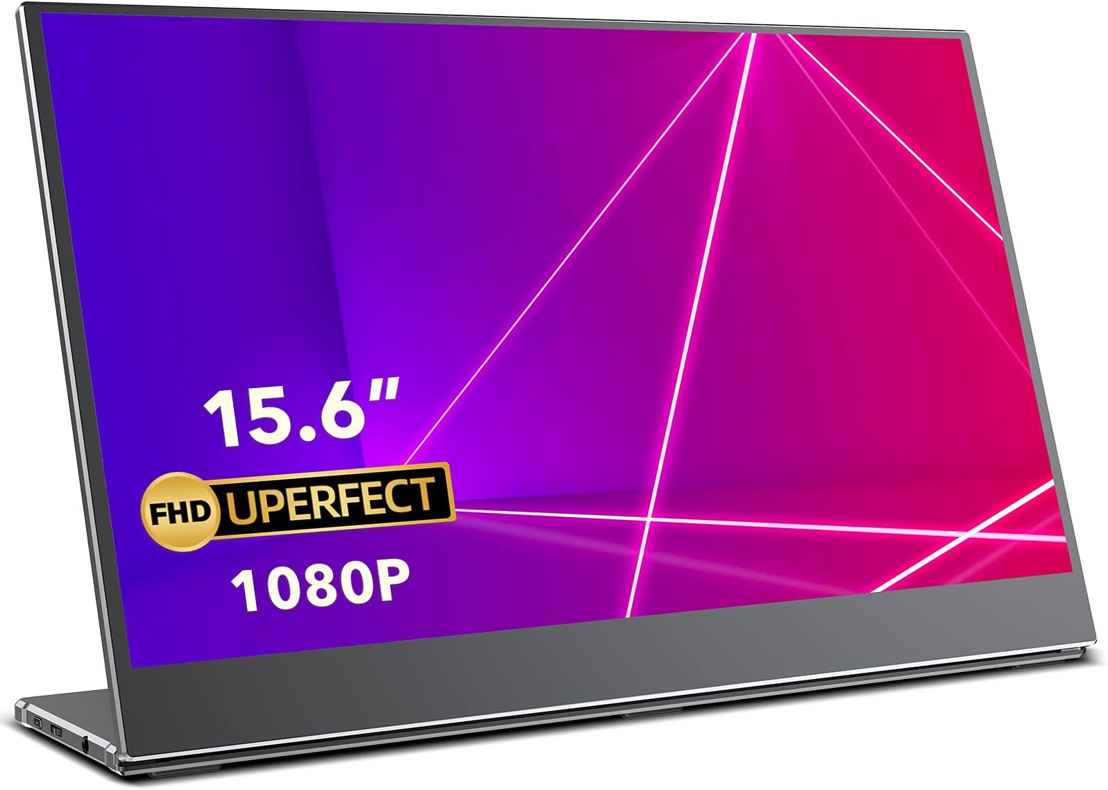 UPERFECT Portable Monitor Matte, Ultra Slim 7" FHD 1080P USB-C Portable Display Freestanding, 2 Type-C HDMI HDR FreeSync Eye Care 2 Speakers Travel Monitor w/Bracket Integrated & Frameless Bezel