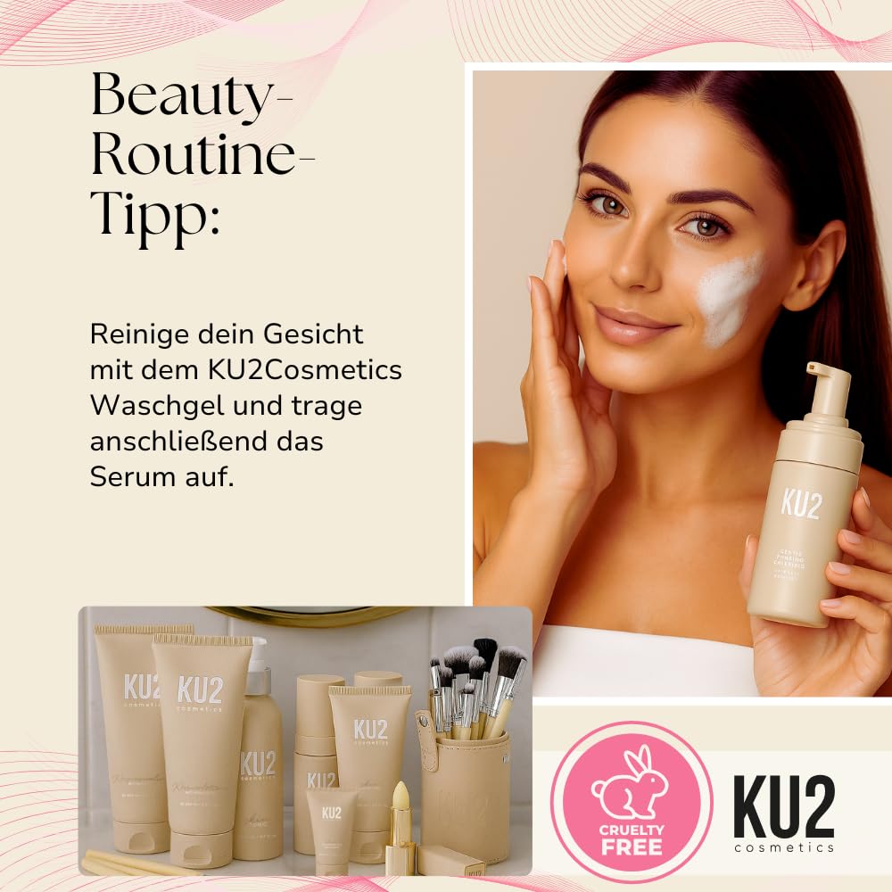 KU2 Cosmetics Niacinamide Serum Gesicht, 30 ml | Gegen Unreinheiten & große Poren, Ausgleichender Teint, Gesichtsserum gegen fettige & unreine Haut