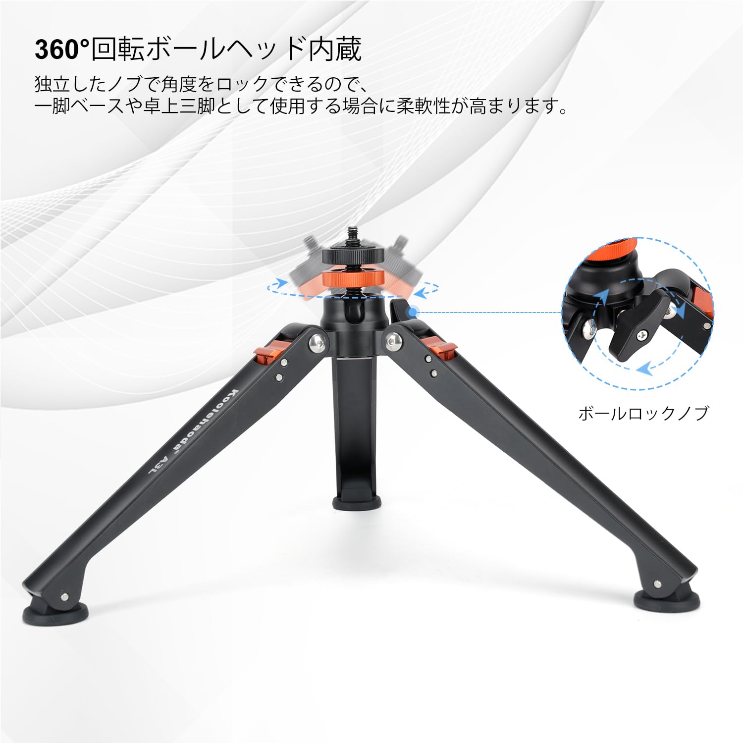 Amazon | Koolehaoda ミニ三脚ベース 一脚用 アルミニウム製 卓上三脚
