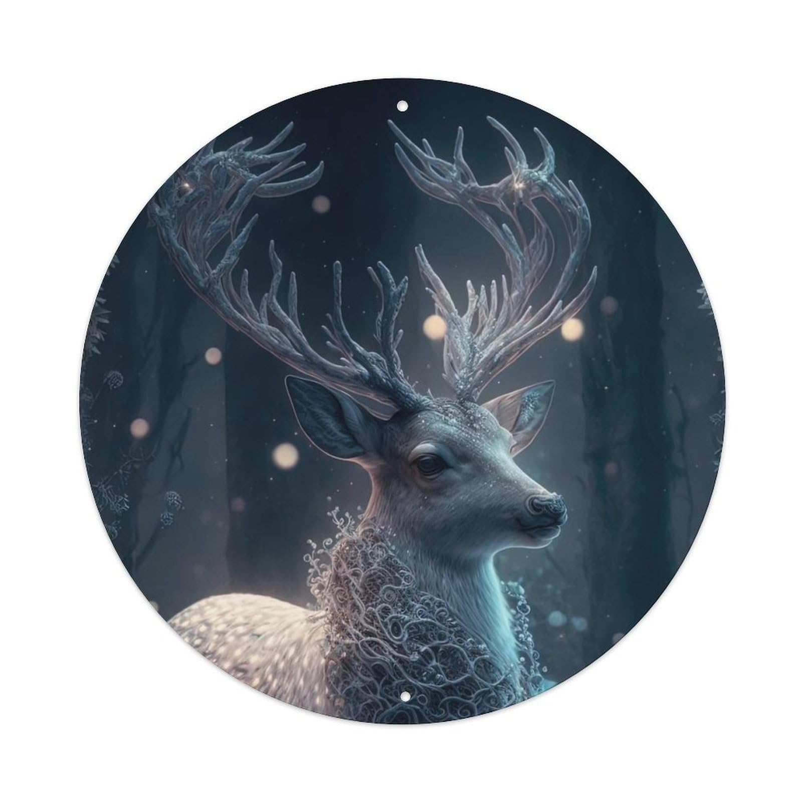 Animal Deer in The Forest Vintage Metal Tin Sign Plaque Wall Decor for Cafe, Club Bar, Office, Garden Metal Poster 8x8Inch