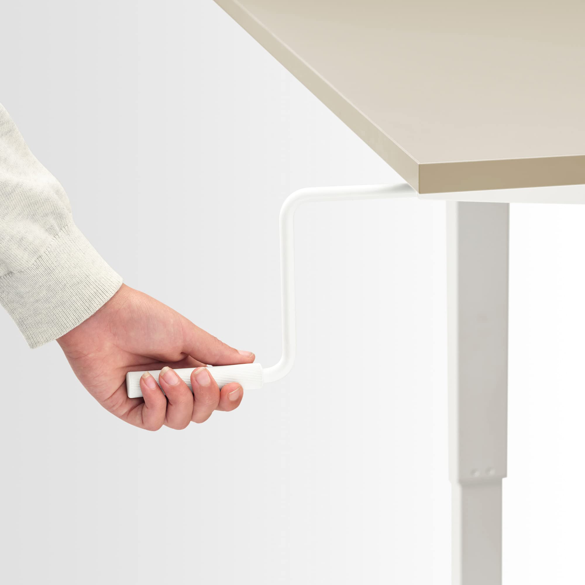 IKEA TROTTEN Schreibtisch-Sitz/Ständer, 120 x 70 cm, beige/weiß
