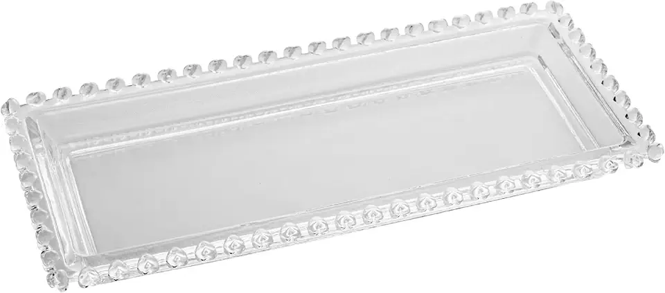 LYOR - Travessa Retangular de Cristal Coração 30cm x 13cm x 3cm