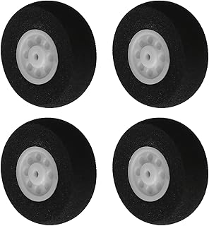 Bettomshin 4Pcs RC Airplane Wheels, 30mm/1.18inch Diameter Foam Wheel Replacement for DIY RC Model Plane Aircraft Black/Gray (Random)