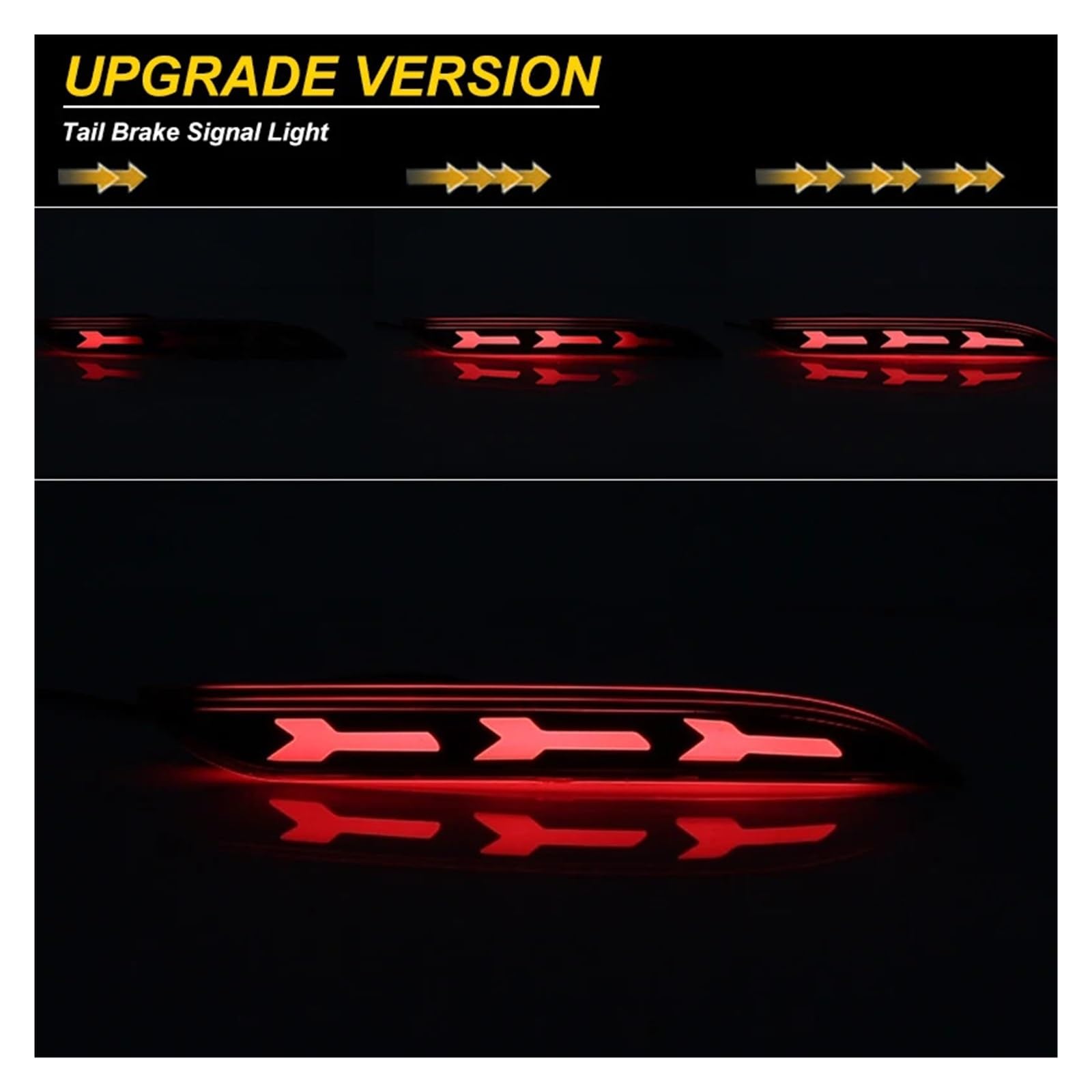 Conjunto piloto trasero coche Luz De Freno Coche, Reflector Parachoques Trasero LED Rojo Para, Función Como Luces Antiniebla Traseras, Intermitentes, Accesorios Repuesto, 2 Uds