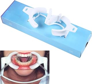 Dental Oral Dry Field System Retractor Cheek Retractor Autoclavable Mouth Opener for Teeth Whitening with Saliva Suction Tube Dentist Orthodontic Treatment Tongue Guard(S)