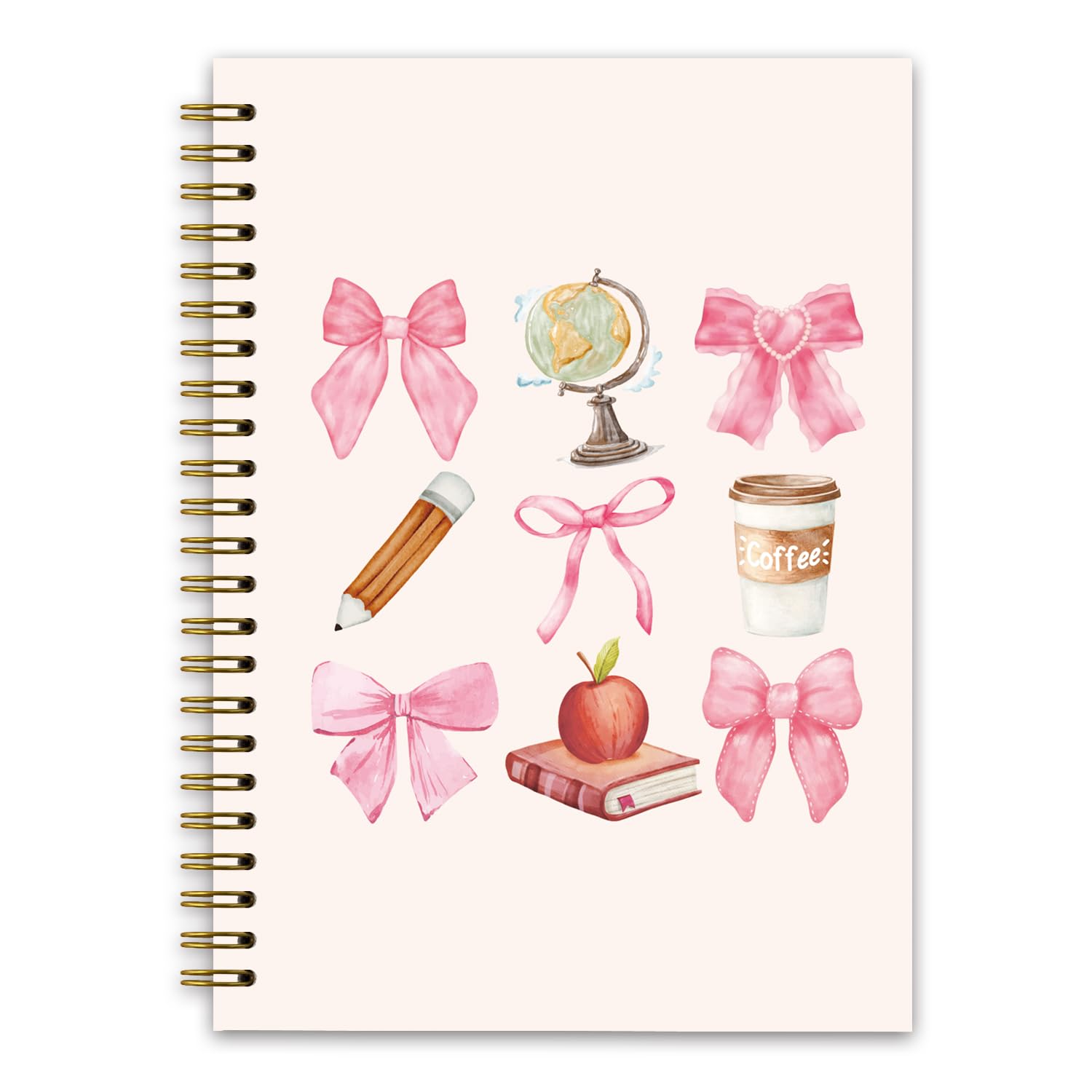 Coquette - Taccuino per insegnanti, con fiocco rosa, per università, forniture per ufficio per insegnanti, forniture per il rientro a scuola, regali per studenti e insegnanti, quaderni a
