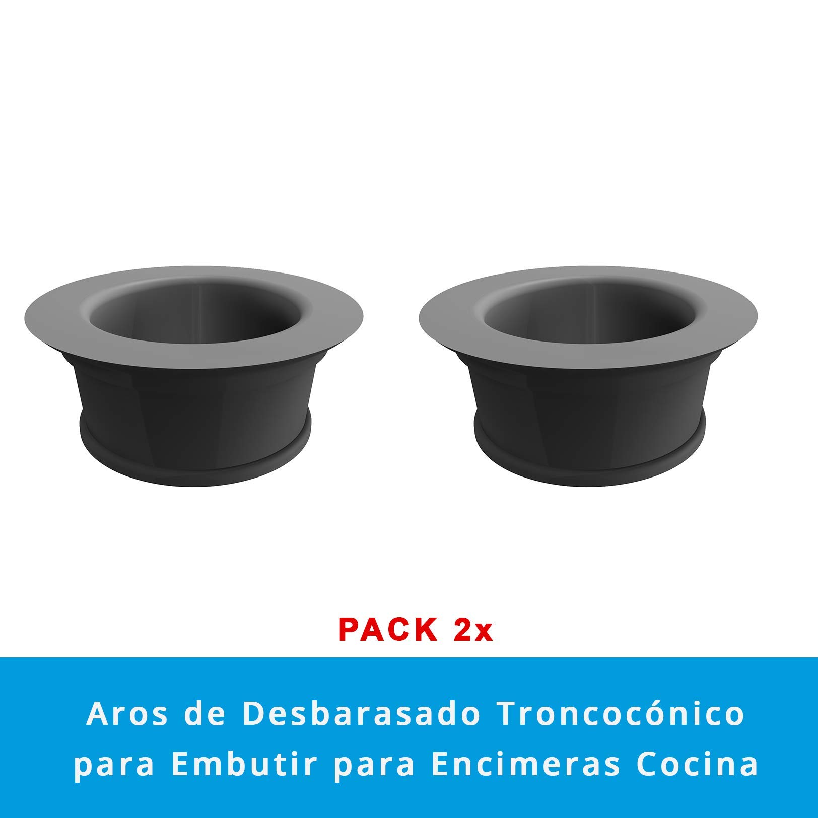 Set de 2 Joints Troncoconiques pour Poubelle Cousines, Faites en Gomme de Caoutchouc noire a Basse intensité. | idéal per Cousines Industrielles.