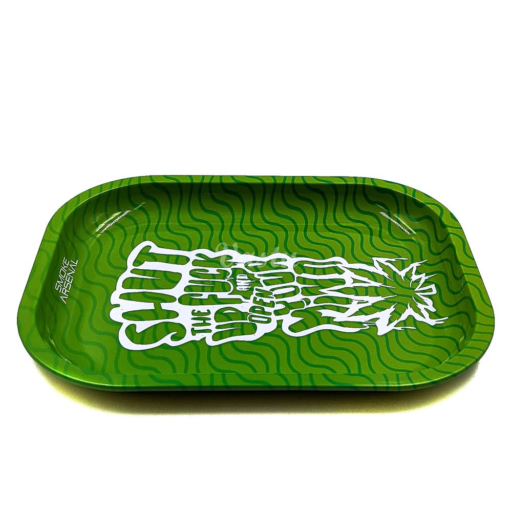 Vastu Open Minded Rolling Tray - Small Metal Smoking Rolling Tray - Various Cartoon Designs (Open Minded)