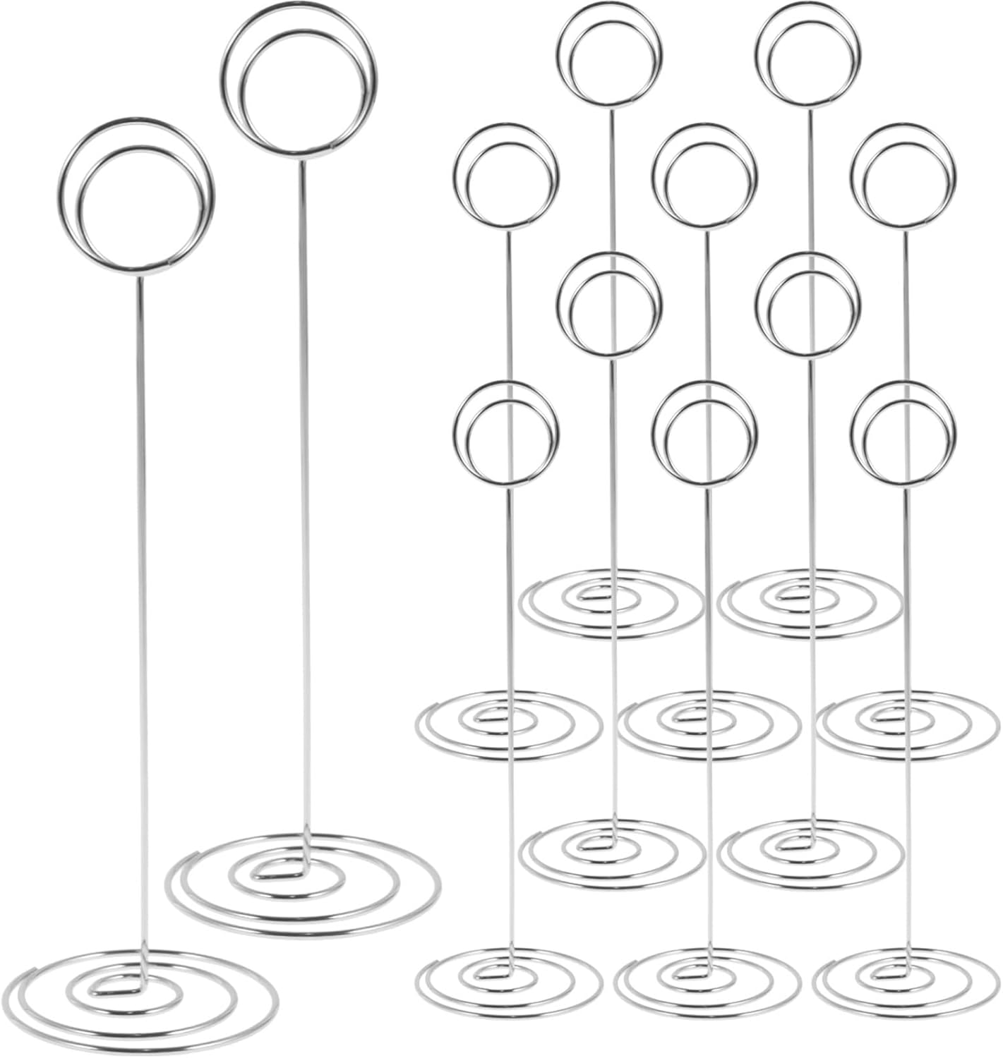 12個 テーブルナンバーホルダー 22cm メタル 鉄製 プレイス カード ホルダー スタンド 丸形 写真 メモ メモ ホルダー (