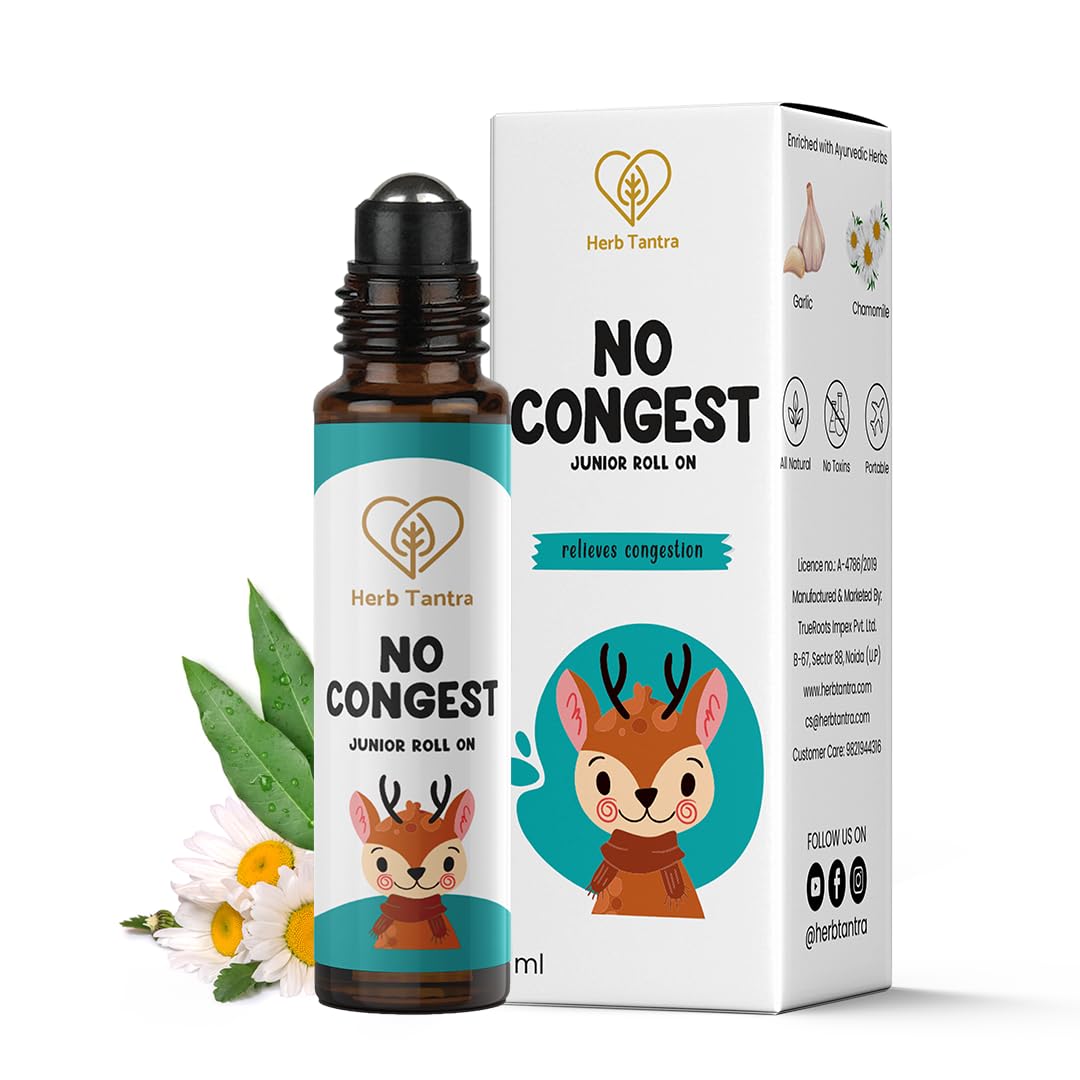 Herb Tantra No Congest Junior Cold & Cough Roll On | Relief in Nose Block, Chest Congestion in Kids | Safe for 6 months+ baby | 100% Natural-image-23