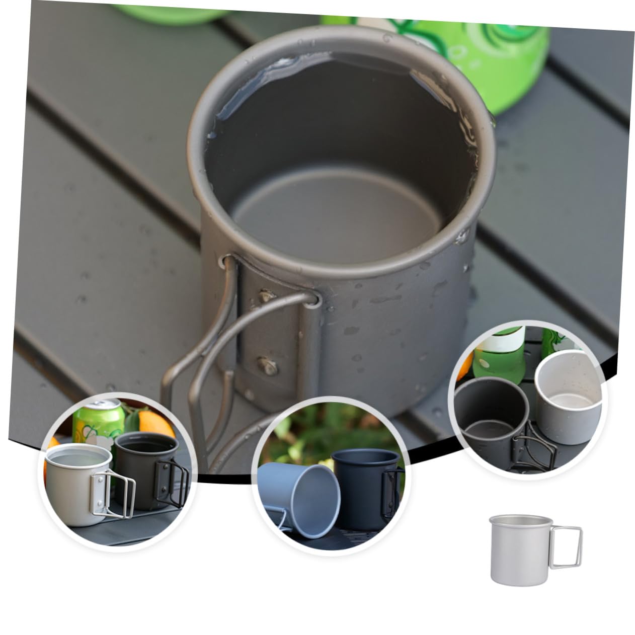 2 pezzi Tazze da Campeggio Pieghevoli in Alluminio Leggero da Bicchieri Comodi Resistenti per Acqua Caffè e Bevande Calde per Escursioni e Picnic all Aperto