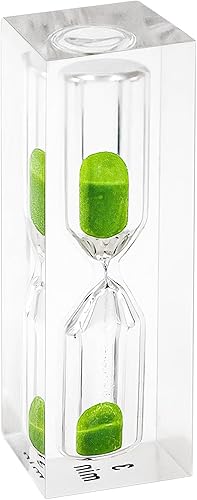Wyleaves Reloj de arena con temporizador de arena de cristal de 3 minutos, temporizador de cepillo de dientes, reloj de arena, reloj de arena,