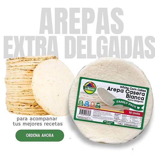 Miniatura 4 de Arepas Colombianas (Arepa Casera Blanca Extra Delgada/Pasteles de Maíz Blanco - PAQUETE FAMILIAR)