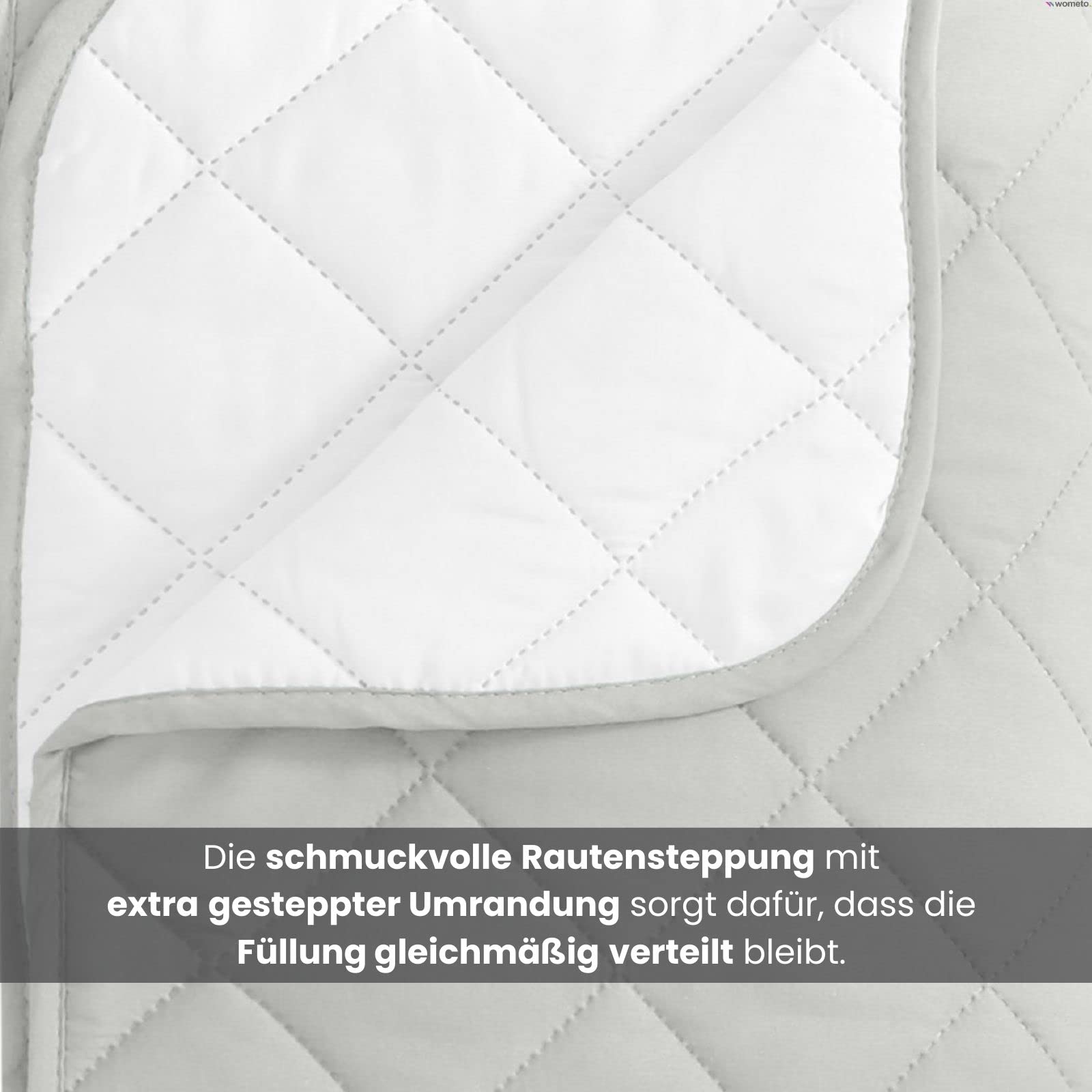 wometo 2 pezzi Microfibra Piumino estivo reversibile 135x200 oekoTex - Bianco e Bianco Lana resistente all'ebollizione 95° Piumone estivo leggero I utilizzabile senza copripiumino I Set di 2 pezzi