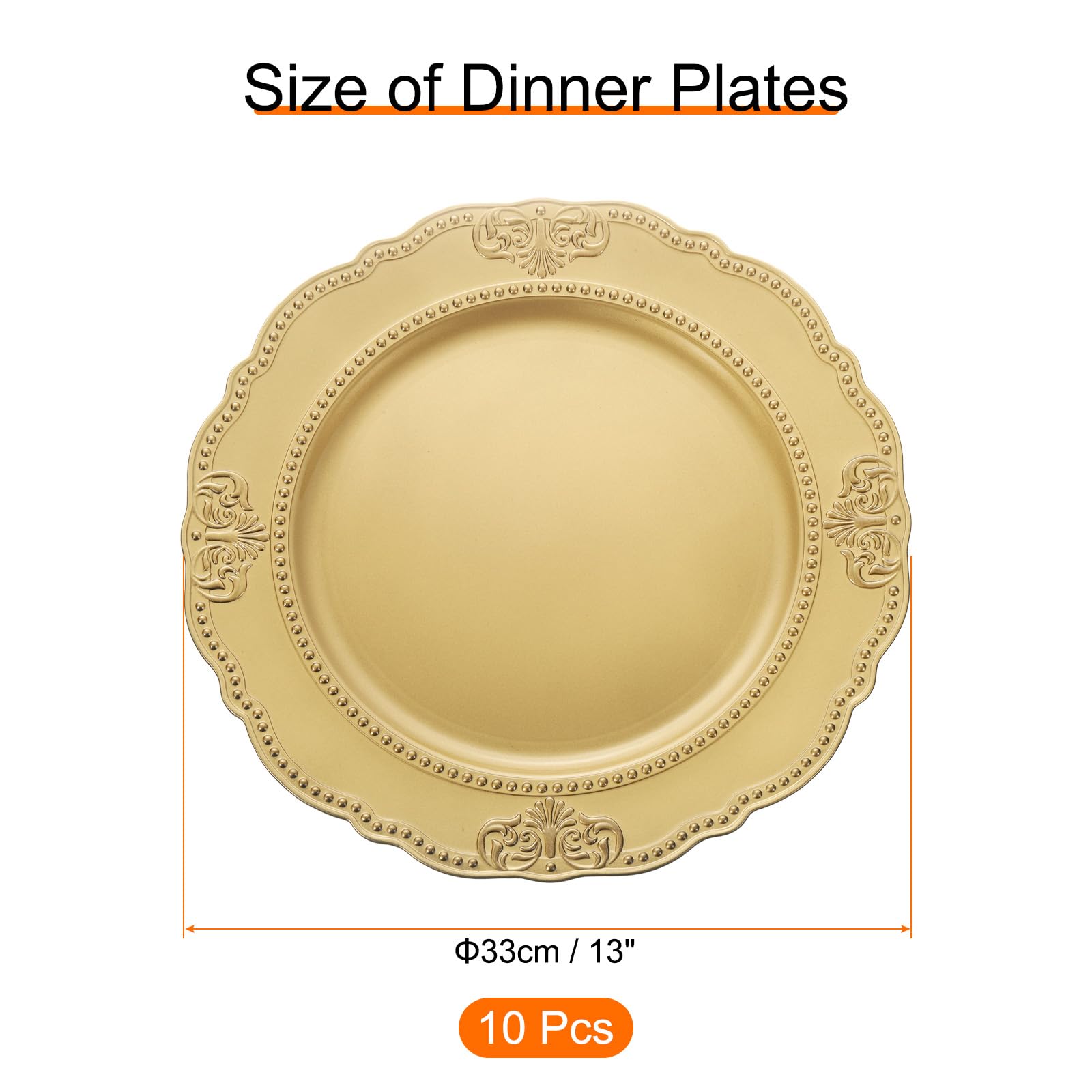 uxcell Lot de 6 assiettes rondes en plastique de 33 cm pour table de mariage, fête, événement, décoration de table