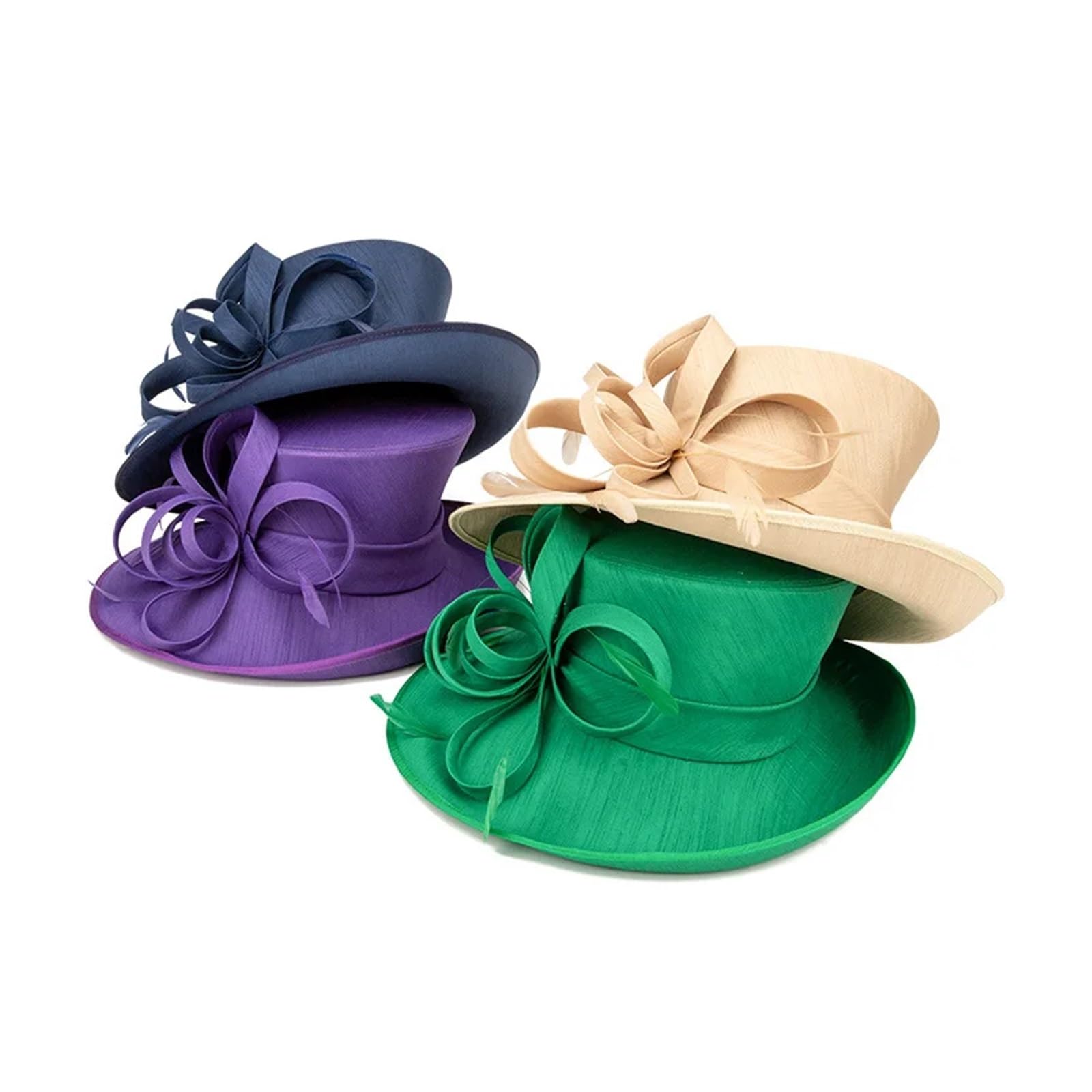 Cappello da Sposa Cappello da Chiesa Verde Donna, Elegante Cappello a Cilindro for Fotografia, for Banchetto, Matrimonio, Cerimonia per Le Donne