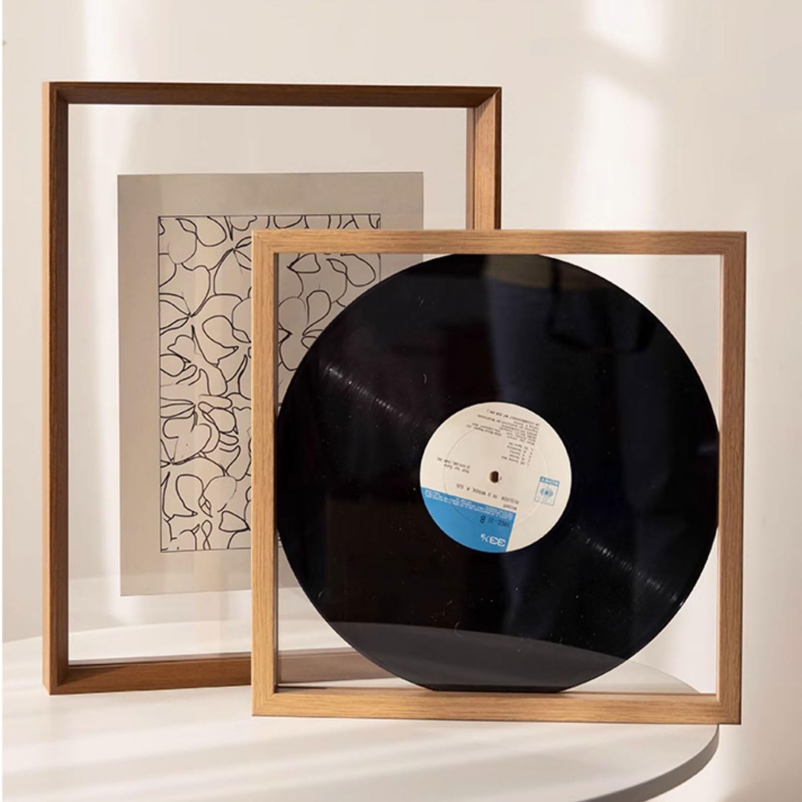 Styrenowe ramki na zdjęcia Dwustronna przezroczysta drewniana akrylowa ramka Multicolor, wiele rozmiarów(Wood Grain Color,7-inch)