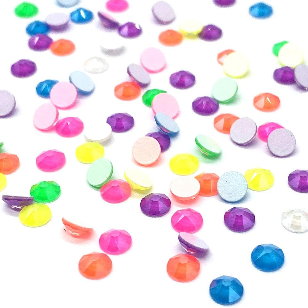 144 pcs Electric Neon Colors Swarovski New 2088 Xirius 20ss Flat Backs Rhinestones Nail Arts 5mm ss20 (Electric Mix)