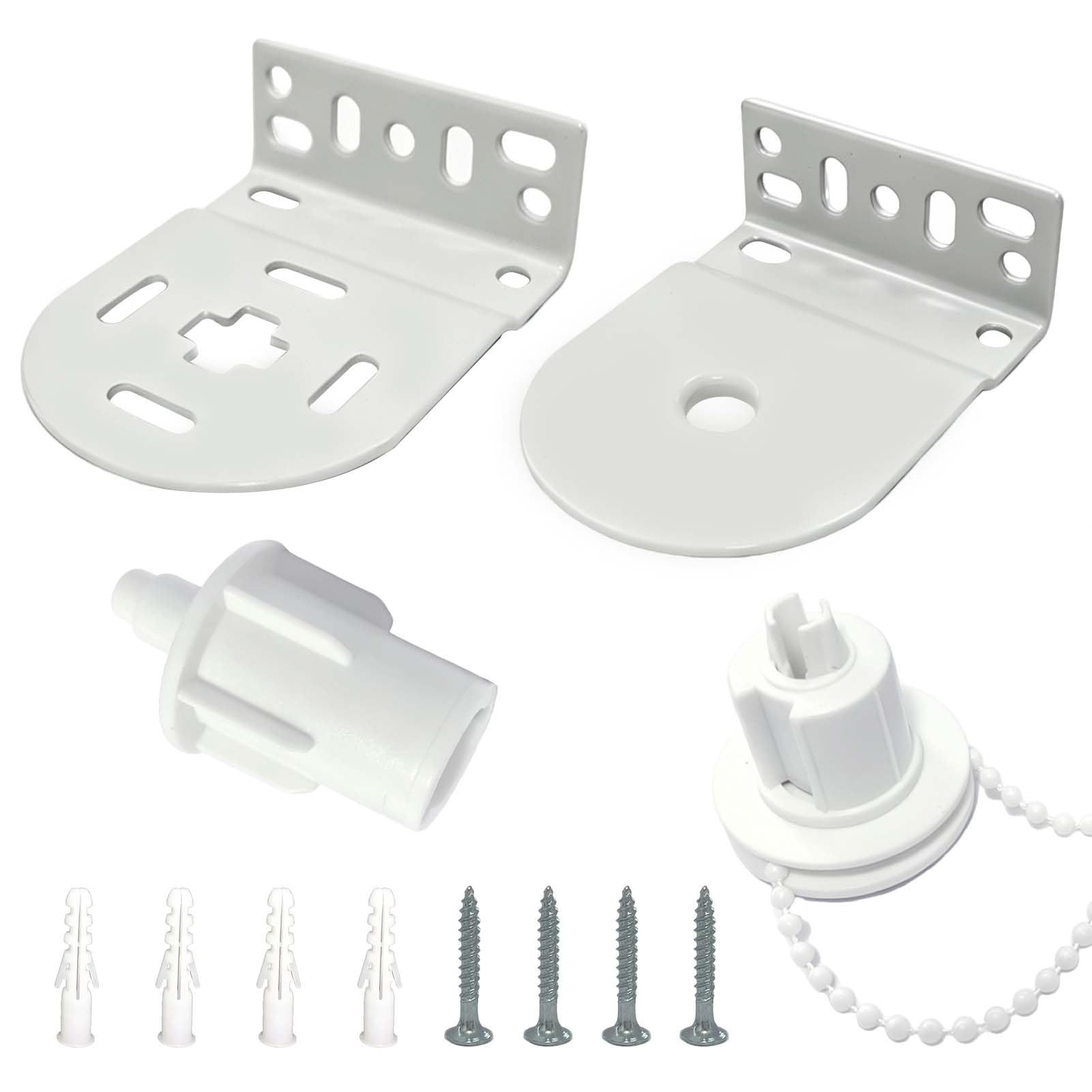 Roller Blind Fittings 32mm Complete Repair Kit with Clutch, 3m Roller Blind Chain, Metal Roller Blind Brackets and Blind Fittings, Supports up to 5kg for DIY Blind Replacement