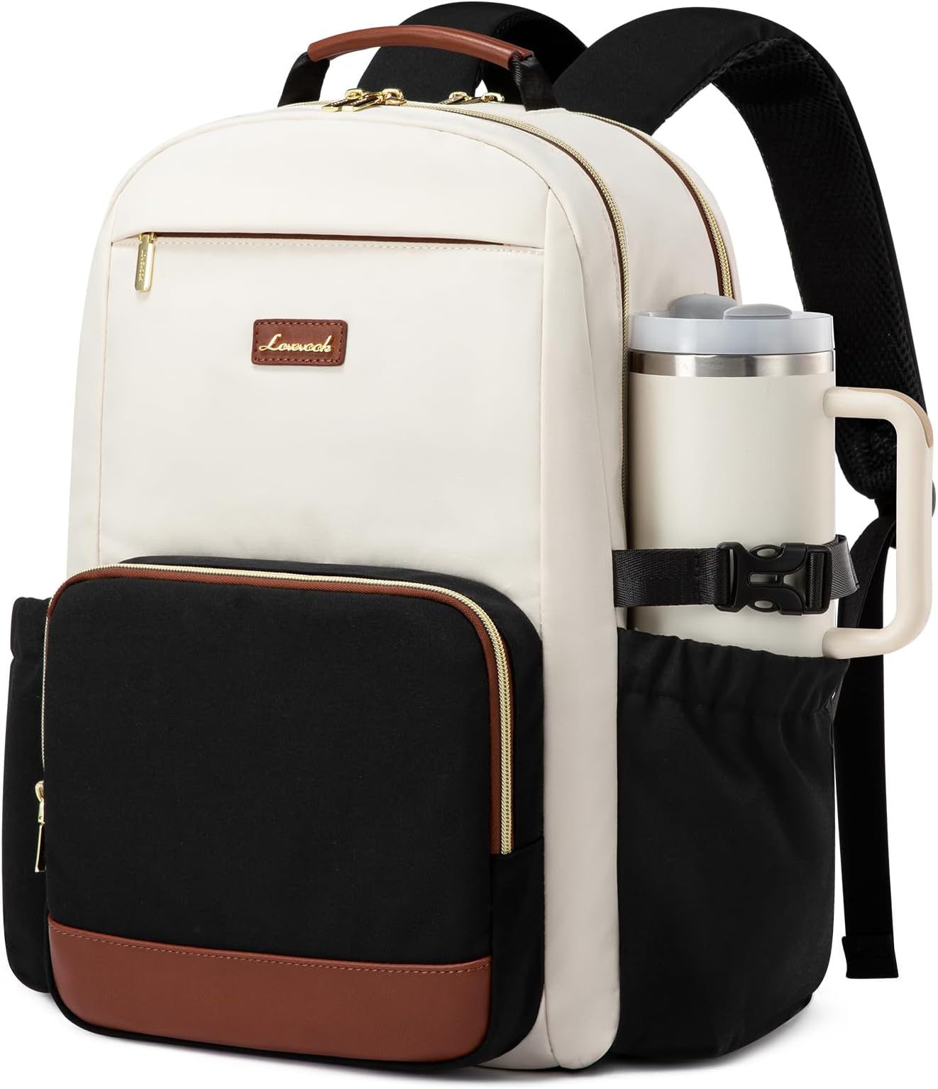 Laptop Backpack for Women with Pouch Pocket for Large Capacity Cup,15.6 Inch Laptop Computer Bag Travel Backpack Purse,Waterproof Work Business Backpack College Teacher Bags