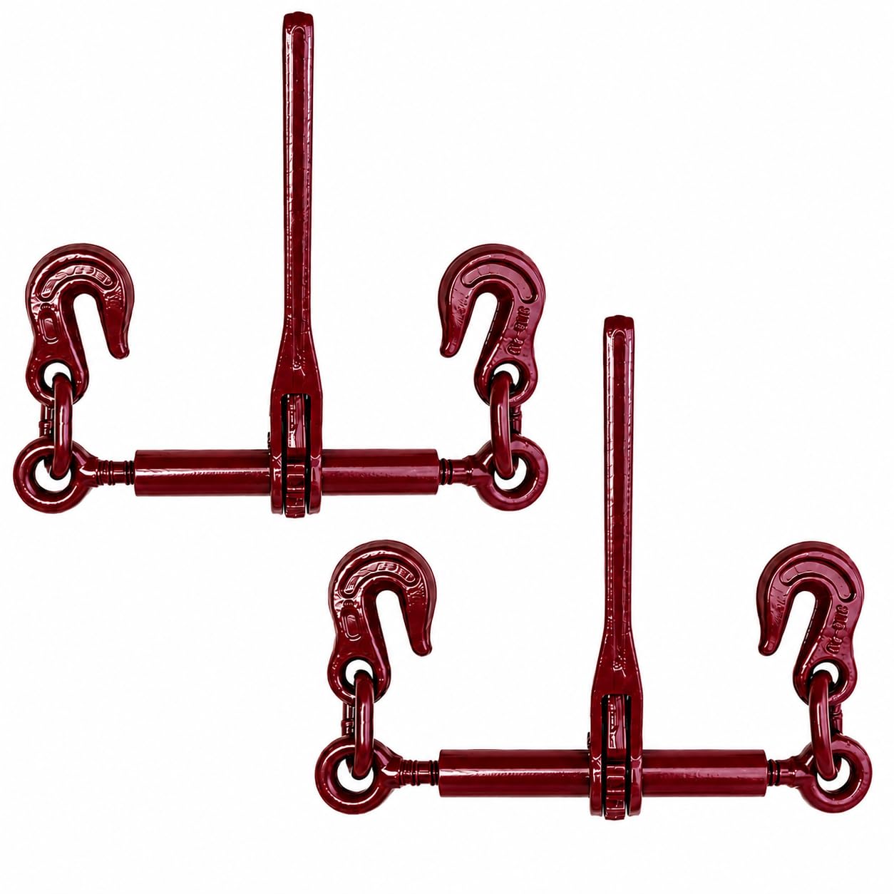 BXRTool US Chain Load Binder with Forged Grab Hooks ¼” – 5/16” -2 Pack - Heavy Duty - Chain Binder Tie Down - 2,600lbs WLL