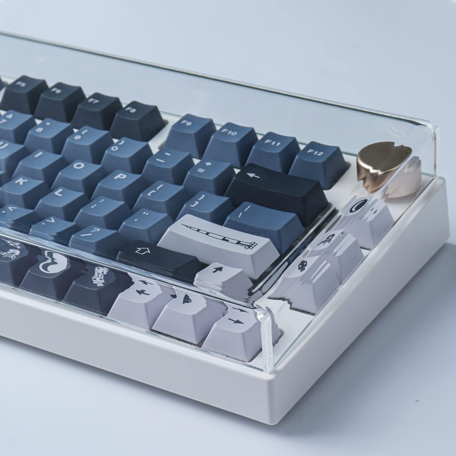Hyekit Premium Acrylic Keyboard Clear Cover Protector 68 Key Mechanical Keyboard Dust Cove Anti-Cat for MAD68 HE/Keychron K6/Nj68/FL680 (12.28'' x 4.01'' x 0.90'')