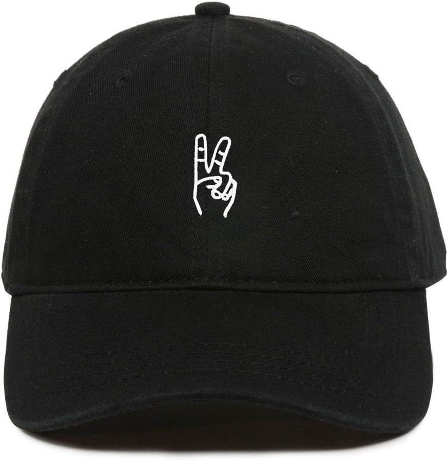 DSGN By DNA Peace Sign Baseball Cap Embroidered Cotton Adjustable Dad Hat