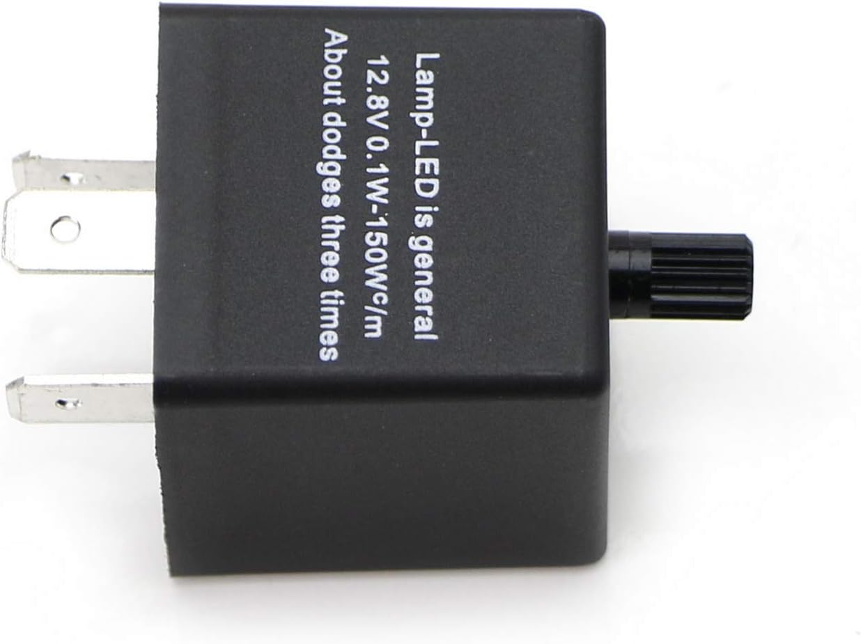 iJDMTOY 3-Pin CF-13 CF13 EP34 Electronic Flasher Relay Fix w/Speed Adjustable Function As LED Turn Signal Light Bulbs Resolve Rapid Quick Flash Issue