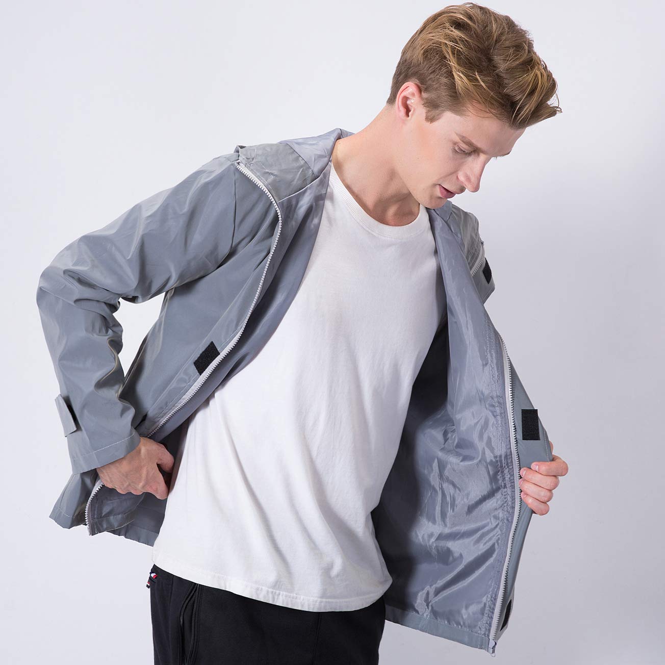 NewL Herren reflektierende Jacke Outdoor Windbreaker Running Radsportmantel