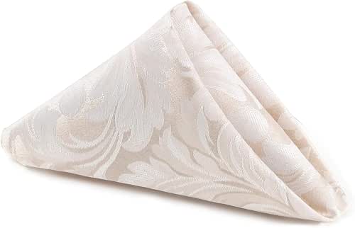 EHouseHome Damask Jacquard Cloth Napkins Waterproof Spillproof Polyester Fabric Napkins