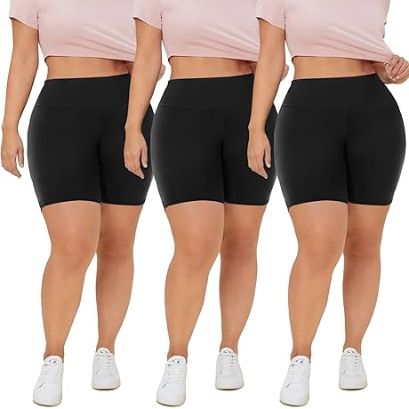 QGGQDD 4-Pack Plus Size Biker Shorts for Women