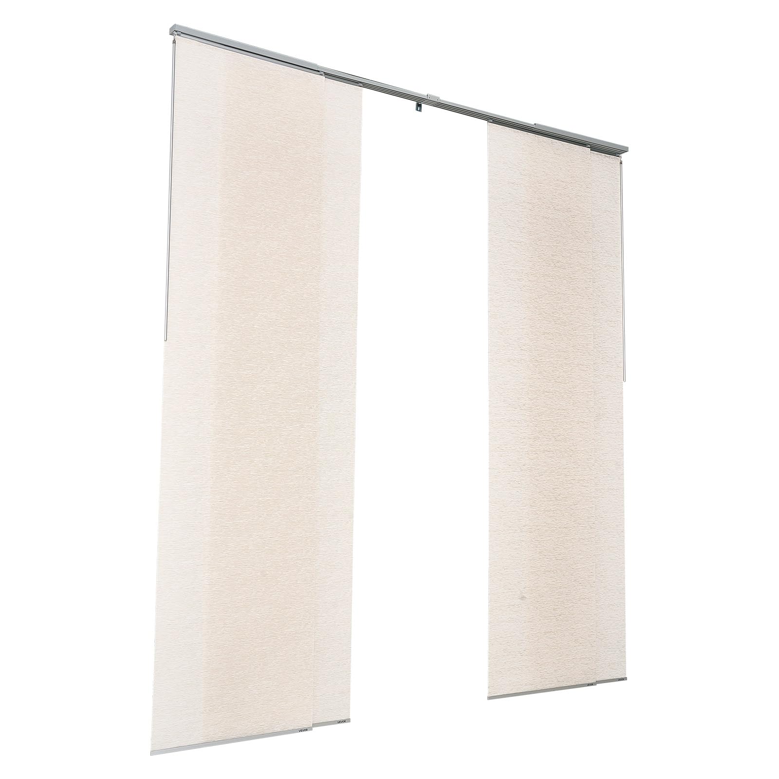VEVOR Store à Panneaux sur Rail Extensible 116-218 cm de Largeur, Panneau Japonais Vertical Ajustable jusqu'à 243 cm de Hauteur, pour Portes Coulissantes, Séparation de Pièce, Fenêtres, Marron Clair