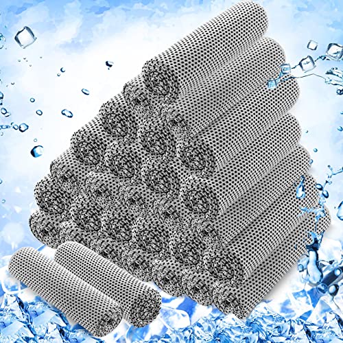 30 Pcs Cooling Towels 40" X 12" Ice Towel Breathable Soft Chilly Sweat Towel Workout Towels For Gym Cooling Towels For Neck And Face For Yoga Golf Sports Running Camping (Light Gray) #TOP11