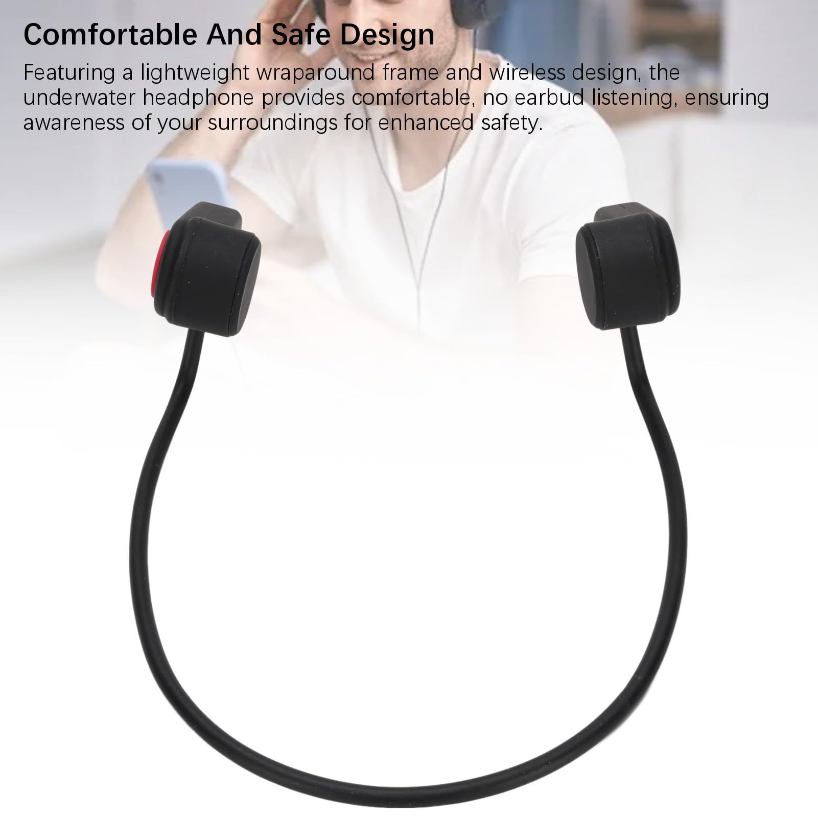 Słuchawki do Pływania, Wodoodporny IPX8 Bluetooth 5.0 Przewodnictwo Kości z Odtwarzaczem Mp3, Słuchawki Podwodne Słuchawki Sportowe do Biegania, Jazdy na Rowerze, Trening