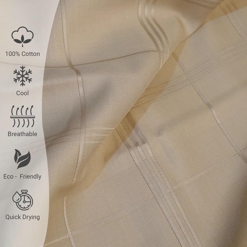 Miniatura 2 de Pizuna Juego de 2 fundas de almohada 100 % algodón de fibra larga de damasco de algodón de fibra larga, tamaño estándar, con dobladillo de 4