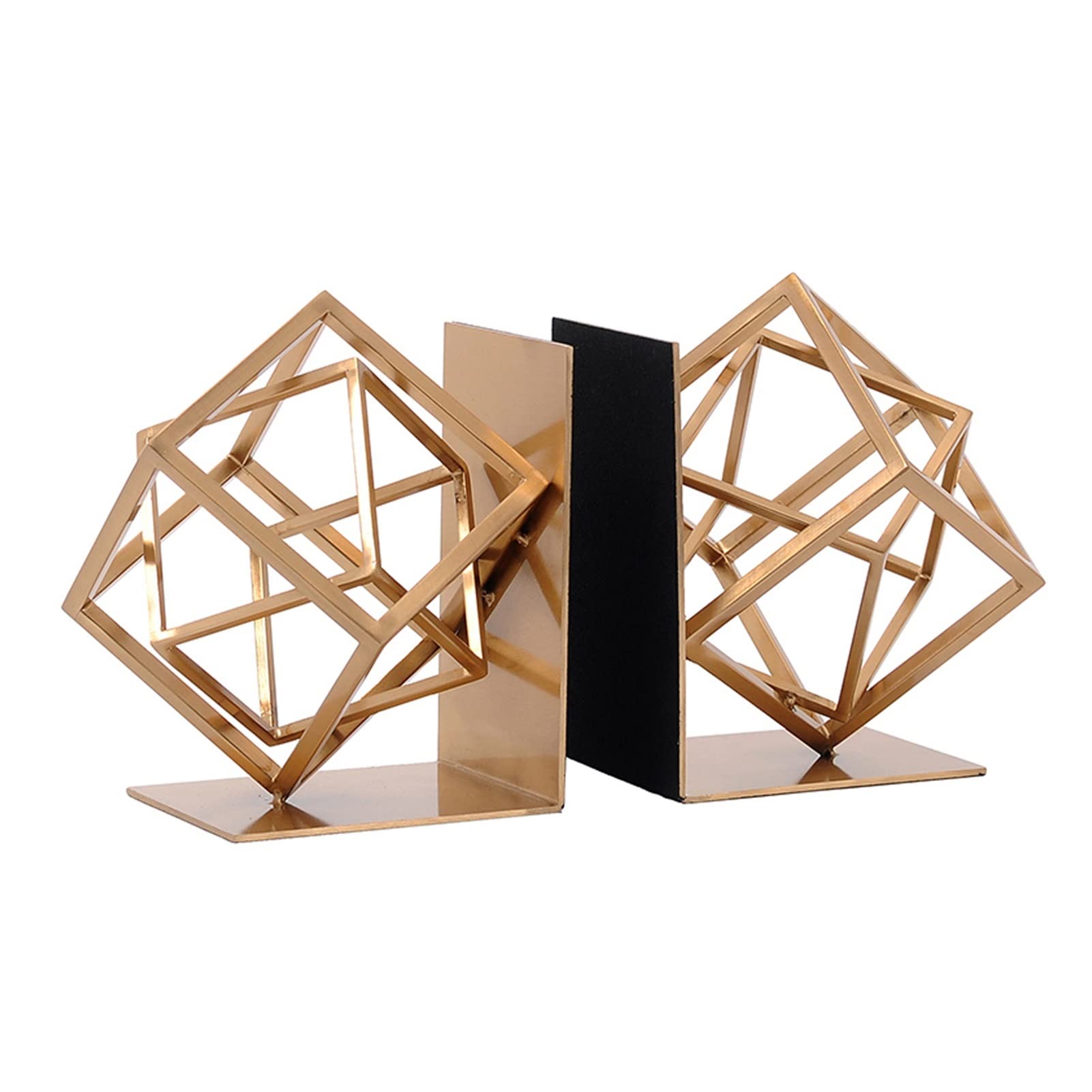 Sujetalibros de metal con diseño geométrico y estructura rígida para decoración del hogar