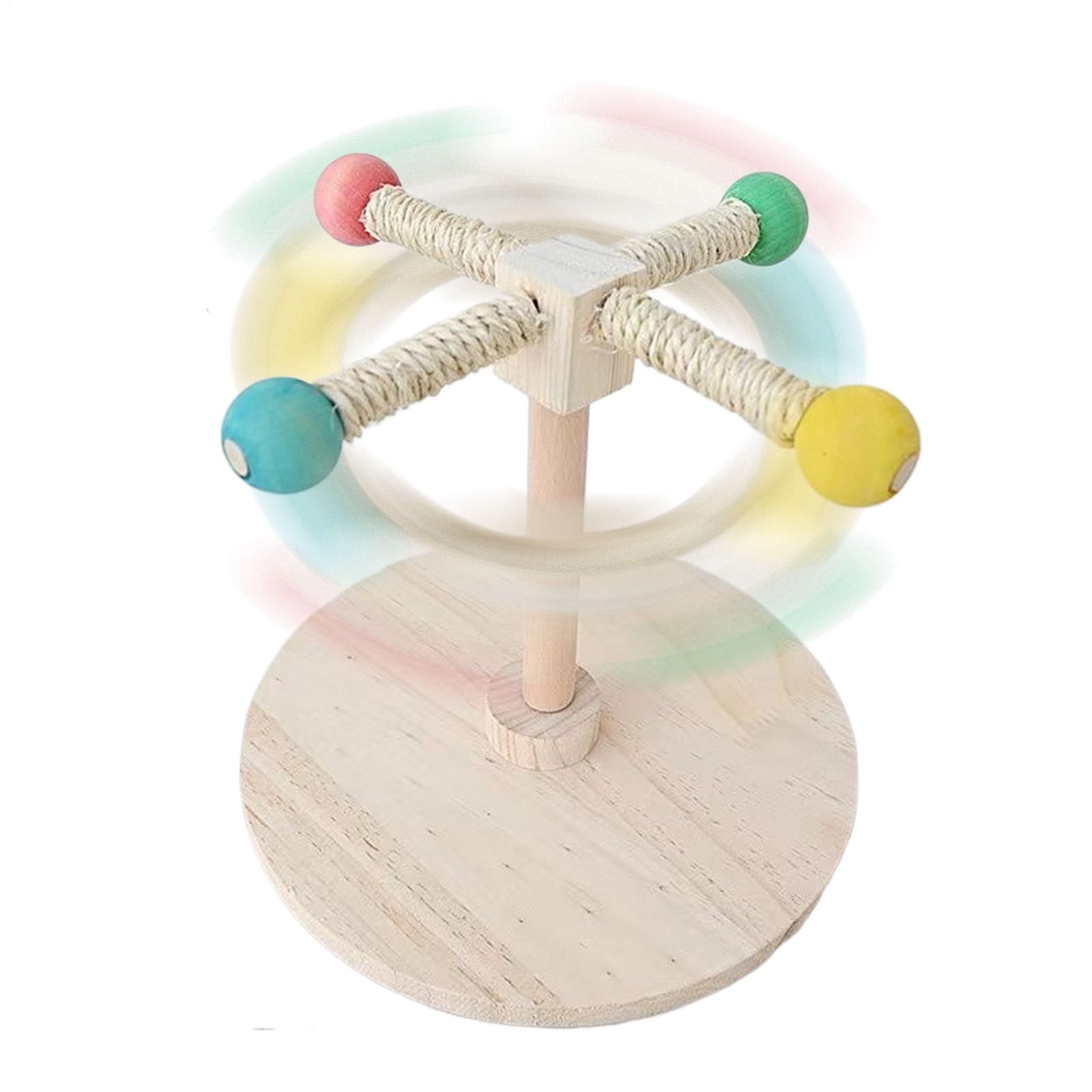 Jouet de perchoir pour oiseaux en bois de cage et roue d'exercice interactif pour cockatiel