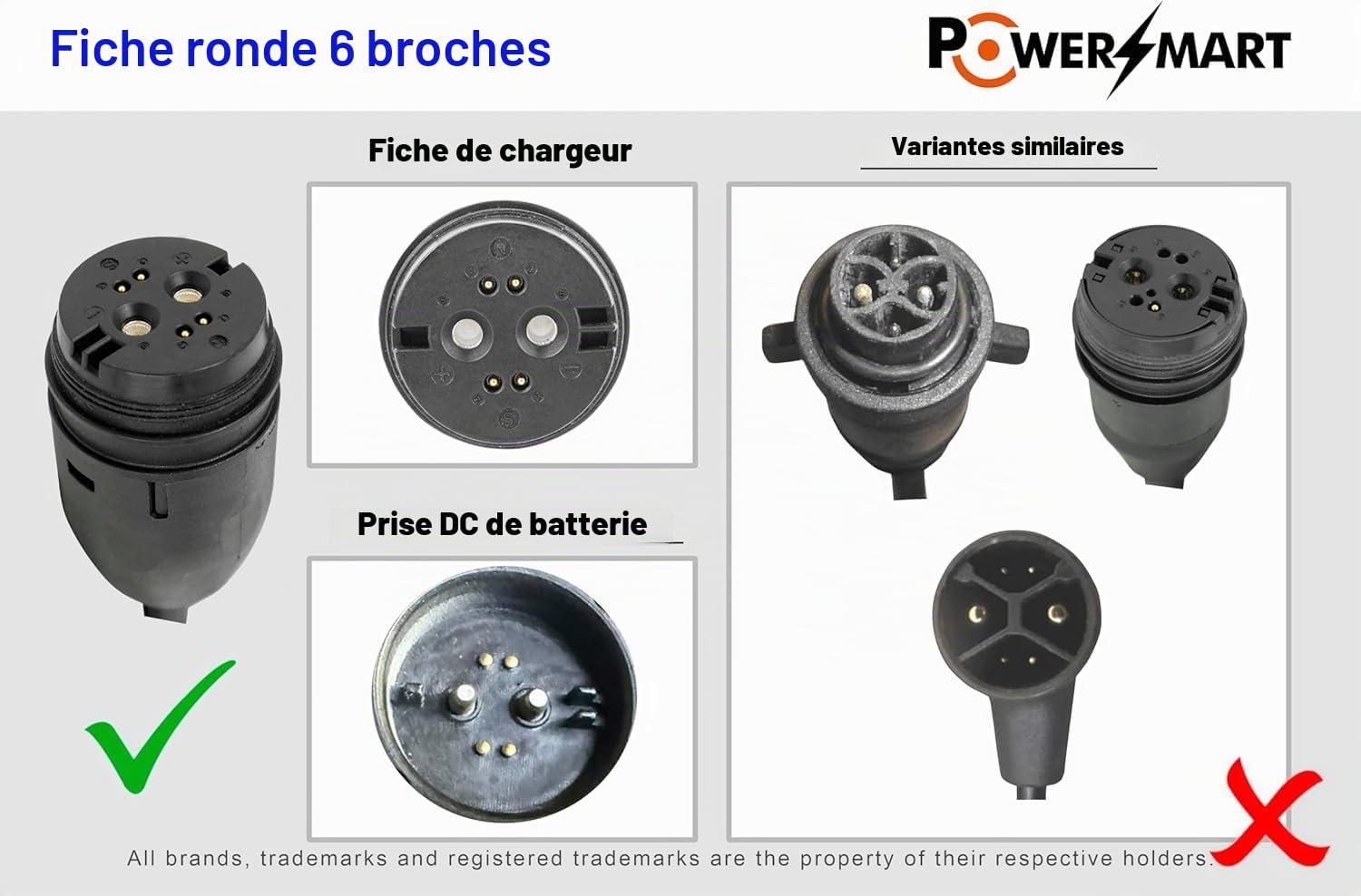 PowerSmart 42V 4A Chargeur pour Rotwild ZEG BMZ Gazelle 36V et Toutes Les Batteries avec connecteur Rosenberger à 6 Broches