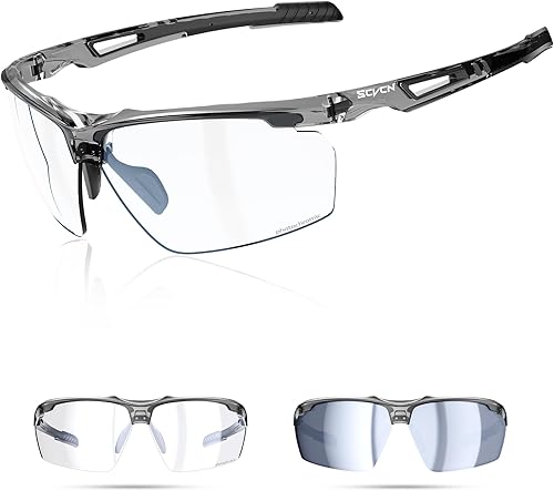 Miniatura 19 de SCVCN Gafas de sol deportivas fotocromáticas para ciclismo, gafas transparentes para hombres y mujeres, protección UV400, MTB BMX, pesca, correr,
